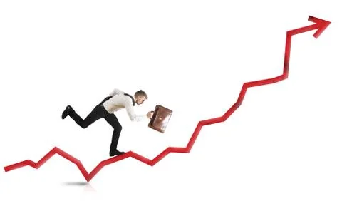 Businessman rises statistics Stock Illustration