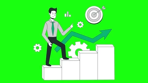 Businessman with a rising company performance graph Stock Footage 291692007
