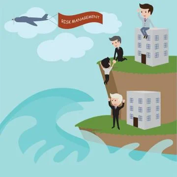 Businessman in risk management. Vector Stock Illustration