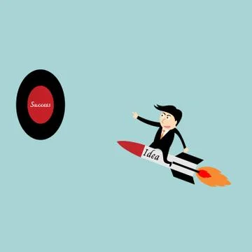 Businessman rocket idea Stock Illustration