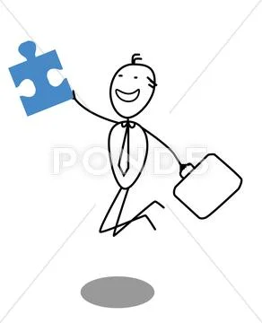 Businessman run for Cooperation Stock Illustration