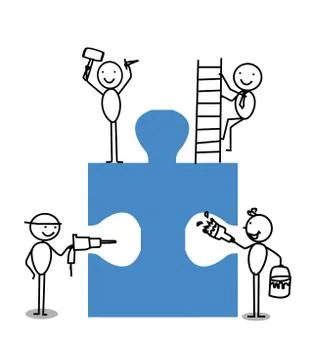Businessman run for Cooperation Stock Illustration