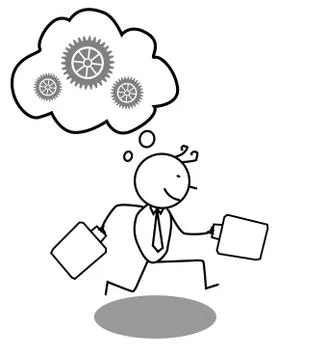 Businessman run for progrees Stock Illustration