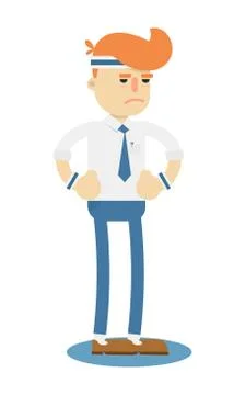 Businessman runner isolated vector icon Stock Illustration