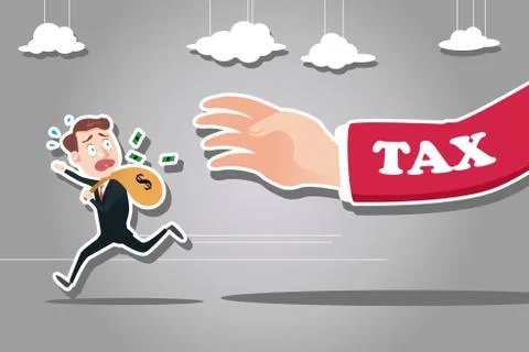 Businessman Running Away from Tax Stock Illustration