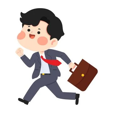 Businessman running with briefcase for office work career success concept Stock Illustration