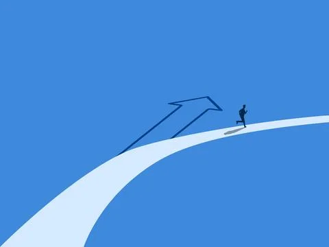 Businessman running to change the path to go further Illustrazione stock