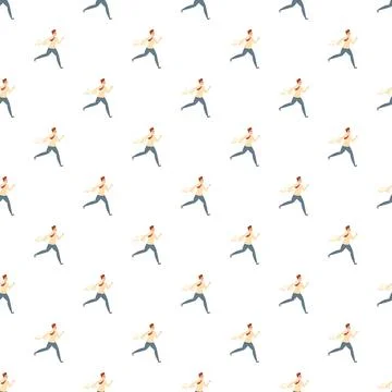 Businessman running creating seamless pattern expressing urgency and speed Stock Illustration