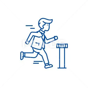 Businessman running to finish line icon concept. Businessman running to finish Stock Illustration