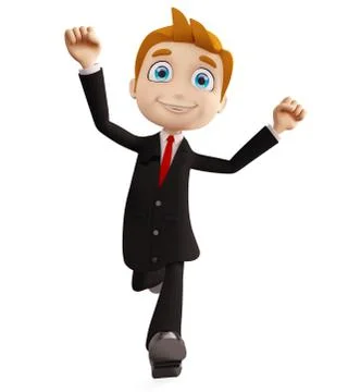 Businessman with running pose Stock Illustration