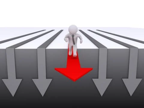 Businessman is running on the right path Stock Illustration