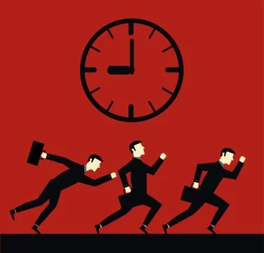 Businessman Running Time Stock Illustration