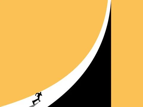 Businessman running towards a higher path Illustrazione stock