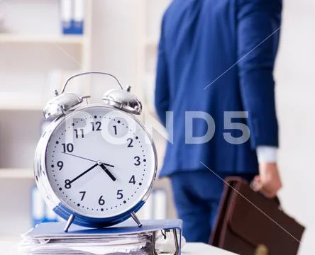 Businessman in rush trying to meet deadline Stock Photos