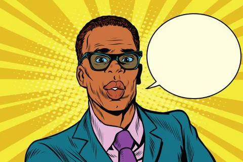 Businessman says comic cloud Stock-Illustration