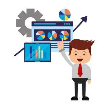 Businessman search engine optimization Stock Illustration