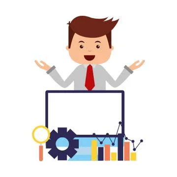 Businessman search engine optimization Stockillustratie