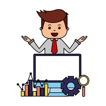 Businessman search engine optimization Illustrazione stock