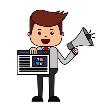 Businessman search engine optimization Stock Illustration