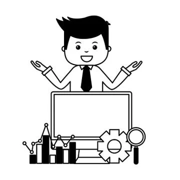 Businessman search engine optimization イラスト素材