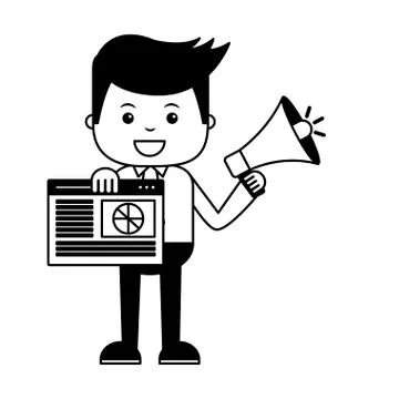 Businessman search engine optimization Stock Illustration