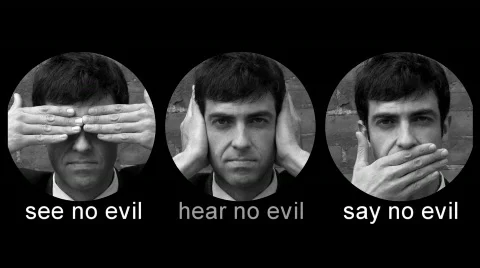 Businessman. See, Hear & Speak no evil. Stock Footage