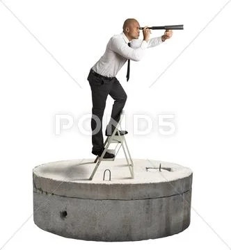 Businessman seek a solution to the crisis Stock Photos