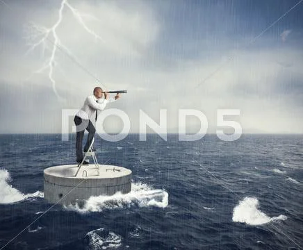 Businessman seek a solution to the crisis Stock Photos