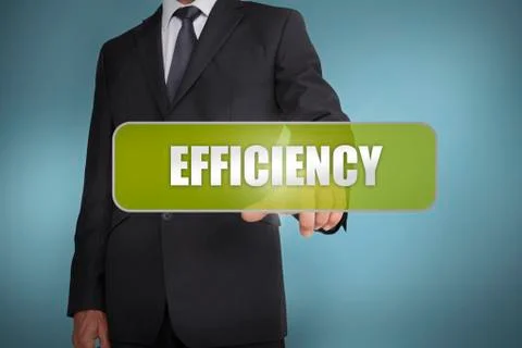 Businessman selecting the word efficiency Stock Photos
