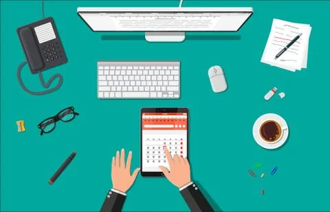 Businessman set date. Illustrazione stock