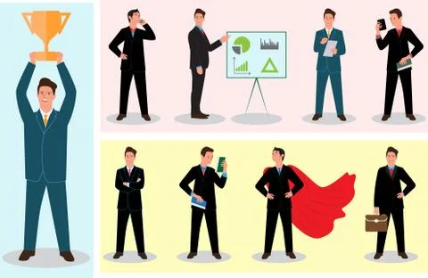 Businessman set Illustrazione stock