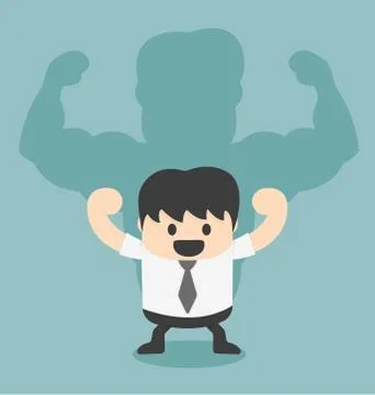 Businessman shadow is strong Stock Illustration