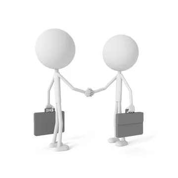Businessman shaking hands. 3D rendering. Stock Illustration