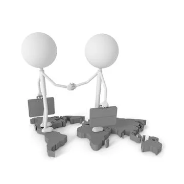 Businessman shaking hands. 3D rendering. Stock Illustration