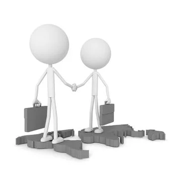 Businessman shaking hands. 3D rendering. Stock Illustration