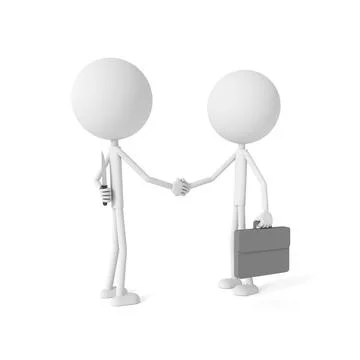 Businessman shaking hands with the pitfall concept. 3D rendering. Stock Illustration