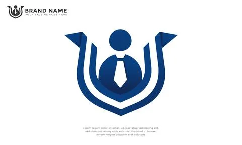 Businessman Shield Logo Stock Illustration