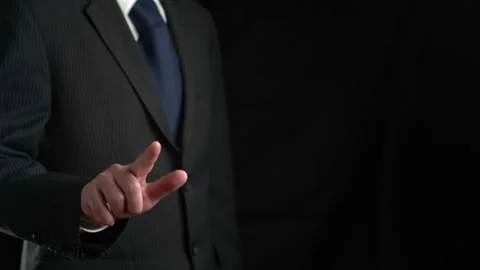 Businessman show hologram of programming coding allusive technology Stock Footage 207336304