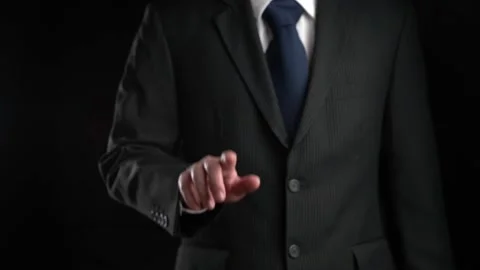 Businessman show hologram of programming coding allusive technology Stock Footage 212683924