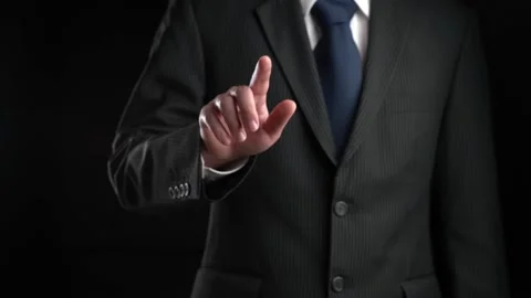 Businessman show hologram of programming coding allusive technology Stock Footage 219250963