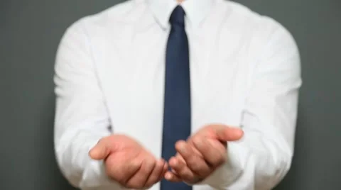 Businessman showing empty palms Video stock 57107436