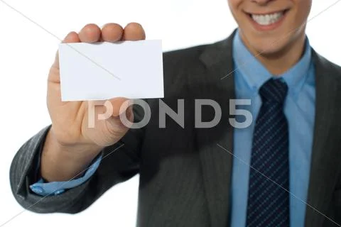 Businessman showing his card Stock Photos