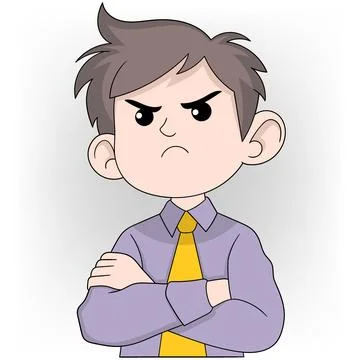 Businessman is showing solving problems with anger Stock Illustration