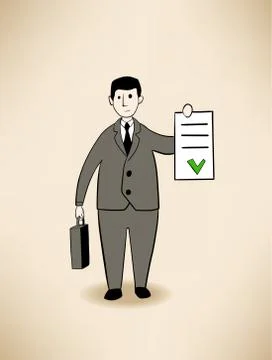 Businessman with signed contract Stock-Illustration
