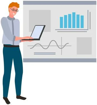 Businessman sitting on wallet is working with money on laptop. Man with computer Stock Illustration