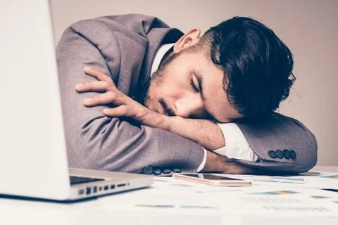 Businessman sleeping Stock Photos
