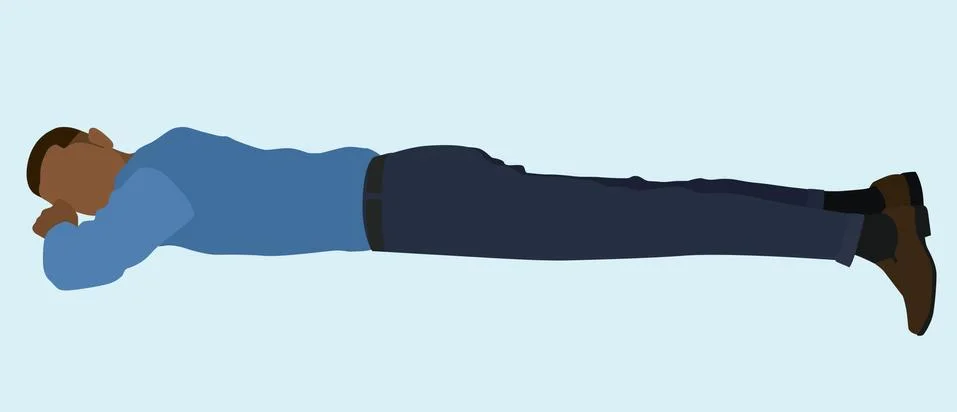 Businessman Sleeping on Stomach Stock Illustration