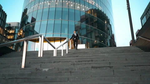 Businessman slide the rail Stock Footage 64500609