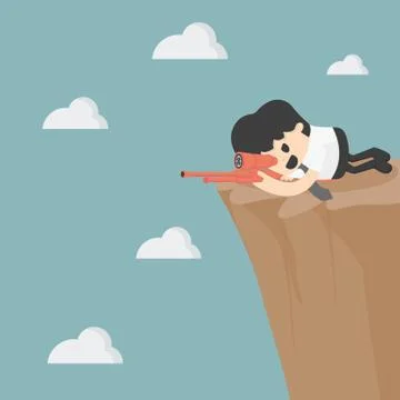 Businessman Sniper Stock Illustration