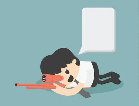 Businessman Sniper VECTOR, EPS10 Stock Illustration